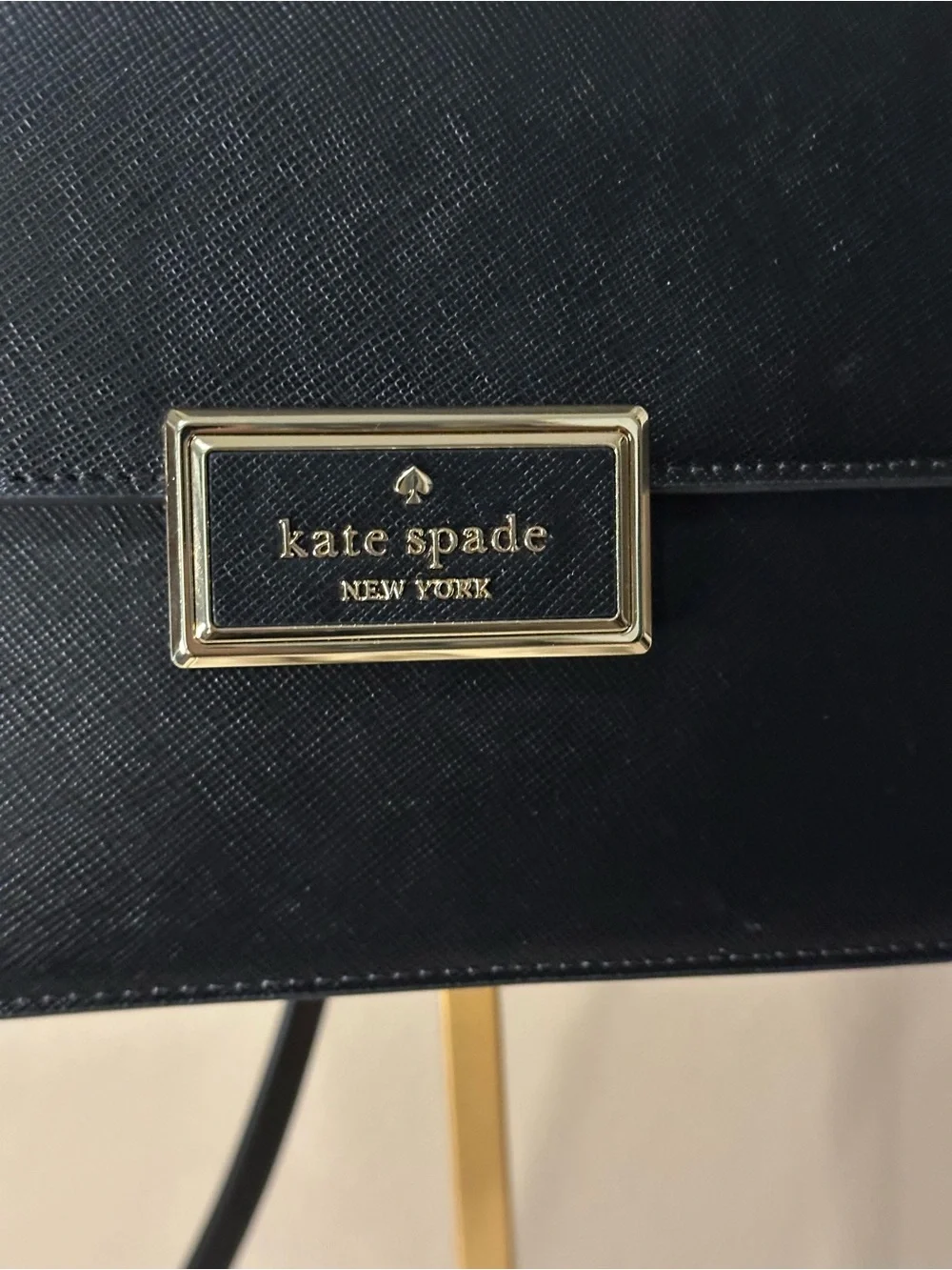 kate spade Black Saffiano Top-Handle Satchel with Gold Plate NWT